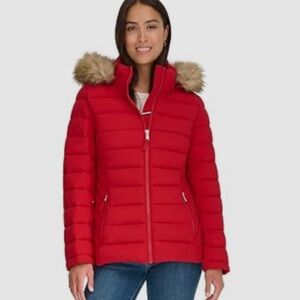 Tommy Hilfiger Women's Bold Red Puffer Jacket